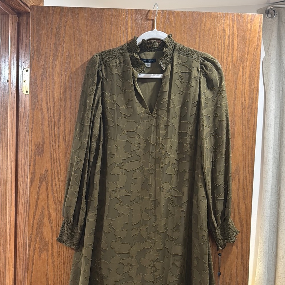 Tommy hilFiger  Olive Green Long Sleeve Dress
